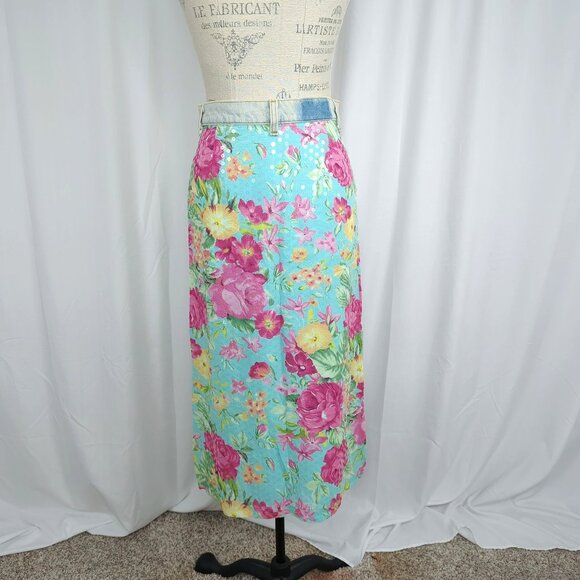 Vintage Western Sequin Blue Skirt Small Maxou - Picture 5 of 8